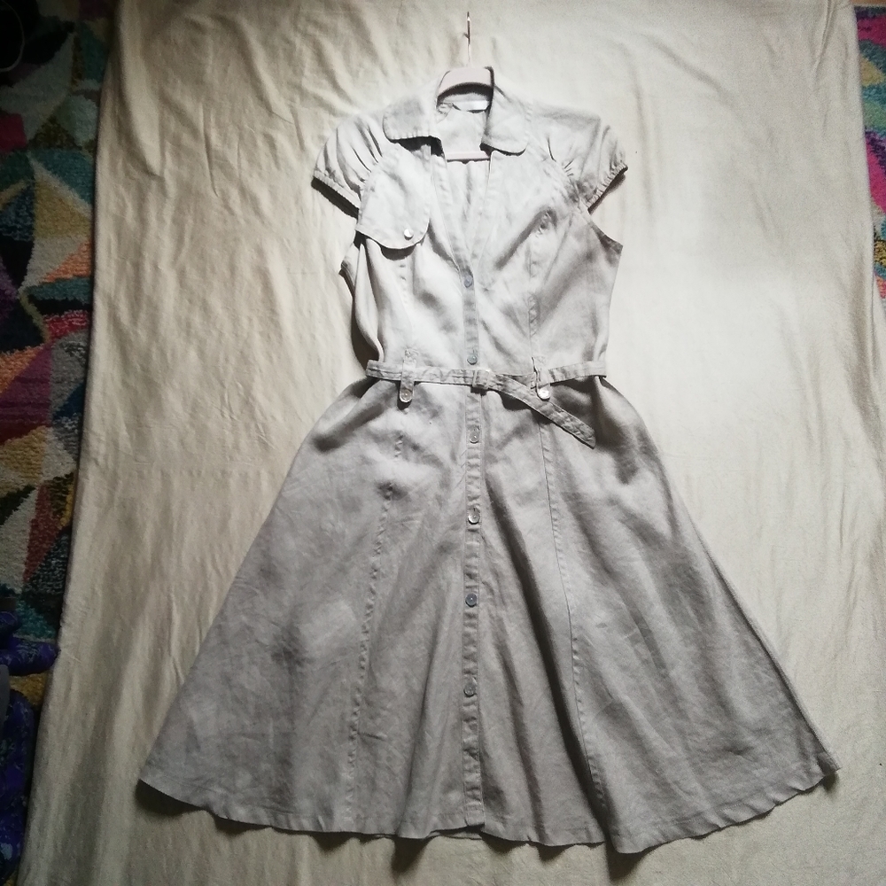 Promod linen ramee dress size 8